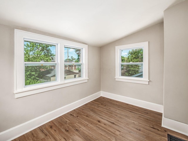 2040 Fairmont Ave, Columbus, OH 43223 - empty room featuring vaulted ceiling, plenty of natural light, and wood finished floors