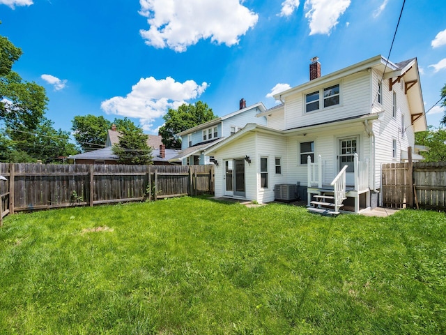 2040 Fairmont Ave, Columbus, OH 43223 - back of house with a chimney and a fenced backyard