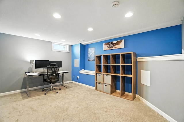 6803 Alex Dr, Canal Winchester, OH 43110 - carpeted office featuring recessed lighting and baseboards