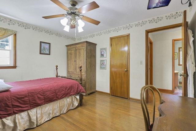 784 Colonial Dr, Heath, OH 43056 - bedroom with light wood-style flooring and ceiling fan