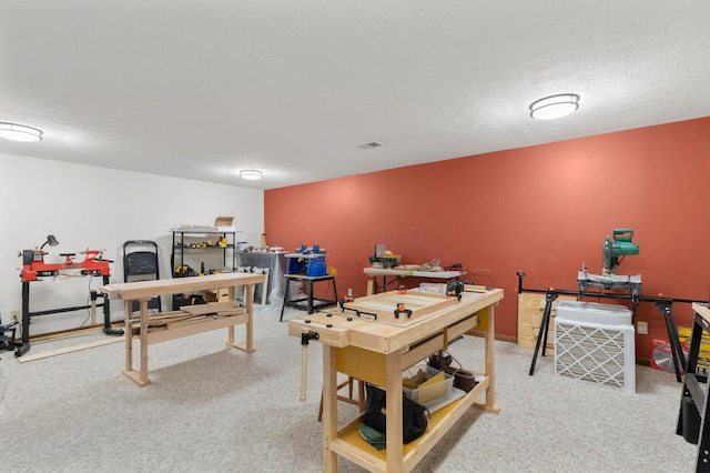 5232 Lola Way, Columbus, OH 43235 - game room featuring carpet and a textured ceiling