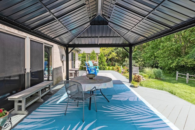 5232 Lola Way, Columbus, OH 43235 - view of patio featuring a gazebo, a deck, and outdoor dining space