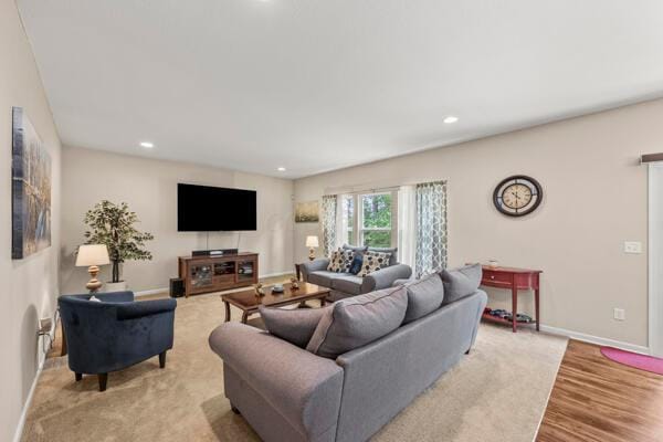 3810 Winding Path Dr, Canal Winchester, OH 43110 - living room featuring recessed lighting and light wood finished floors