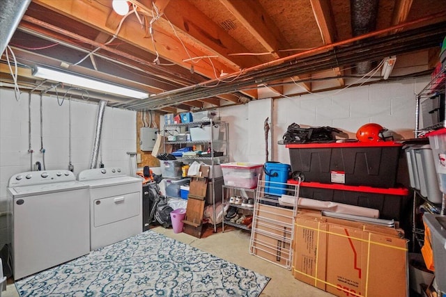 907 Soramill Ln Unit 8E, Columbus, OH 43085 - unfinished below grade area with washing machine and dryer