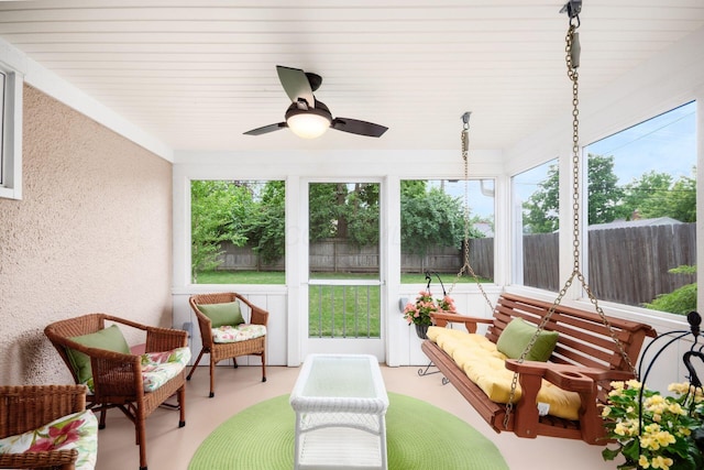 2269 Cranford Rd, Columbus, OH 43221 - sunroom with a ceiling fan