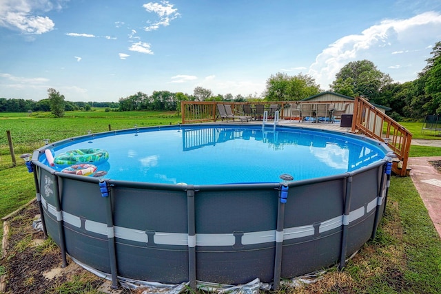 1715 Carroll Southern Rd NW, Carroll, OH 43112 - outdoor pool with a wooden deck and a yard