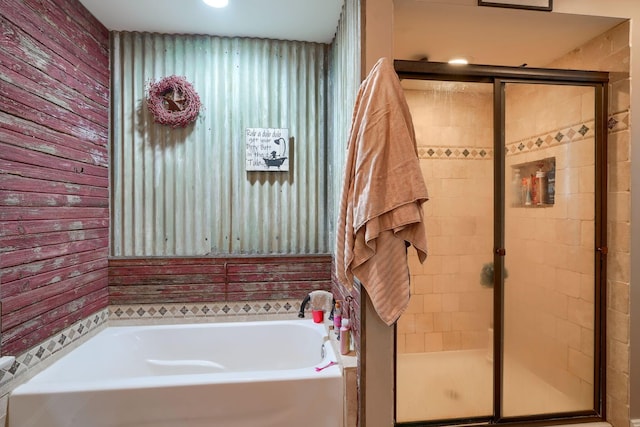 1715 Carroll Southern Rd NW, Carroll, OH 43112 - bathroom featuring a garden tub and a stall shower