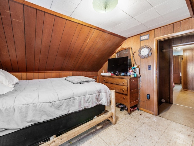 775 Koebel Ave, Columbus, OH 43207 - bedroom with wood walls and vaulted ceiling