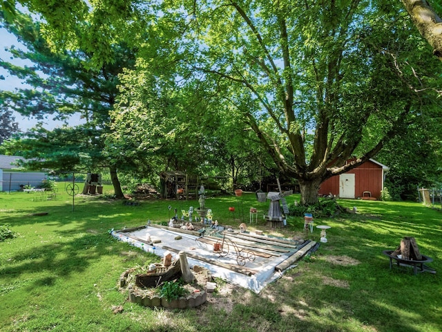 775 Koebel Ave, Columbus, OH 43207 - view of yard with a fire pit and a shed