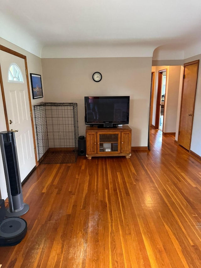 16 Horseshoe Dr, Monroeville, OH 44847 - unfurnished living room with hardwood / wood-style flooring