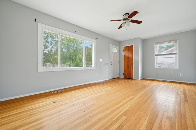 1193 Marble Dr, Columbus, OH 43227 - spare room featuring a ceiling fan and light wood-type flooring