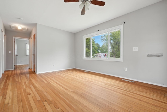 1193 Marble Dr, Columbus, OH 43227 - spare room with light wood-type flooring, a ceiling fan, and a smoke detector