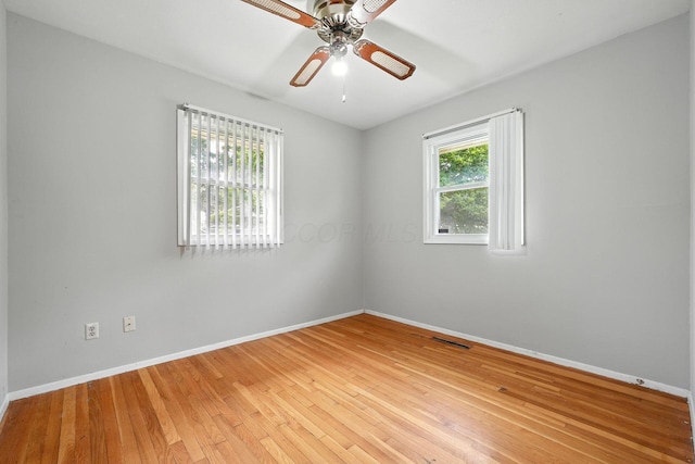 1193 Marble Dr, Columbus, OH 43227 - empty room with ceiling fan and light wood finished floors