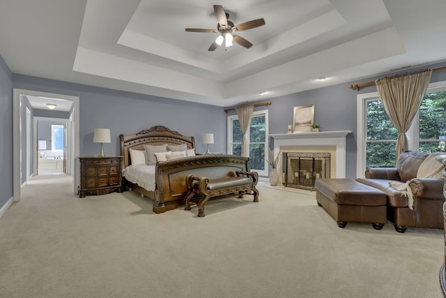 2773 Eleanor Way, Lewis Center, OH 43035 - carpeted bedroom featuring a raised ceiling and multiple windows