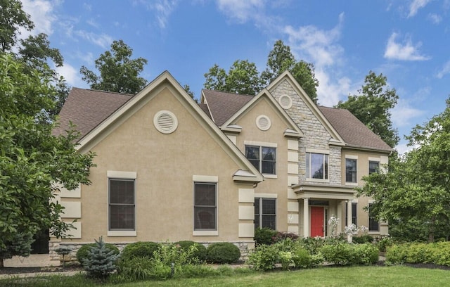 2773 Eleanor Way, Lewis Center, OH 43035 - view of front of home with stucco siding and stone siding