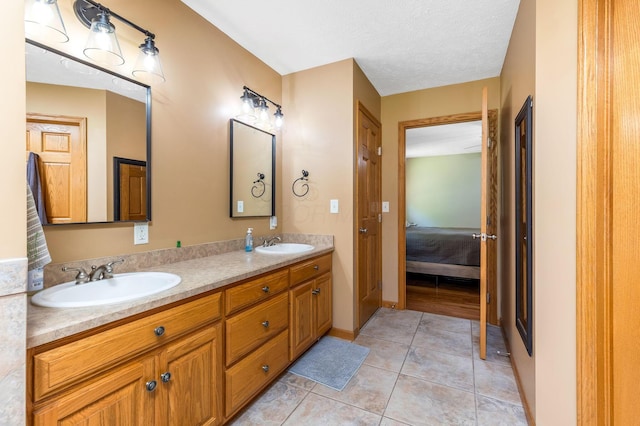 6247 State Route 61, Shelby, OH 44875 - full bathroom featuring ensuite bath, double vanity, and tile patterned flooring