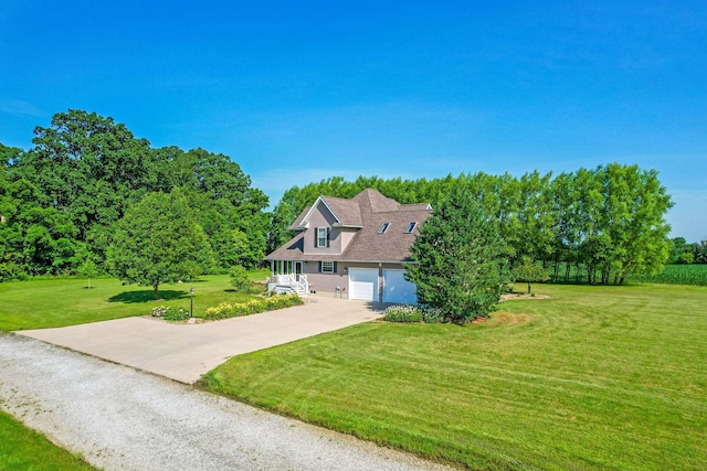 6247 State Route 61, Shelby, OH 44875 - view of front of house featuring concrete driveway and a front lawn