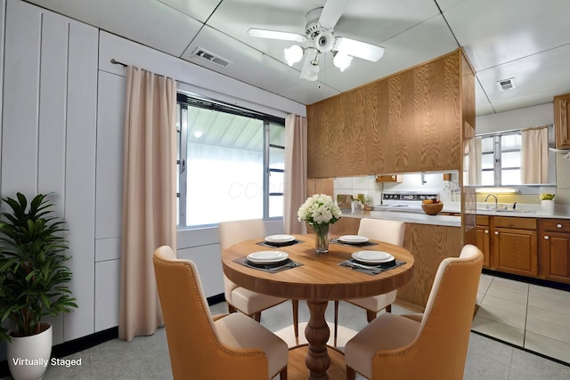 141 Dunmore Rd, Circleville, OH 43113 - dining room featuring a ceiling fan