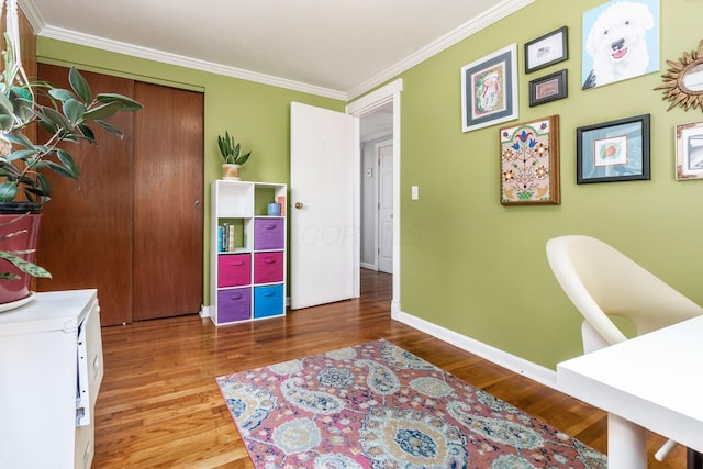 5950 Ambleside Dr, Columbus, OH 43229 - office featuring ornamental molding and wood finished floors