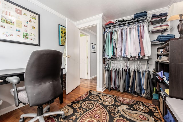 5950 Ambleside Dr, Columbus, OH 43229 - office with ornamental molding and wood finished floors