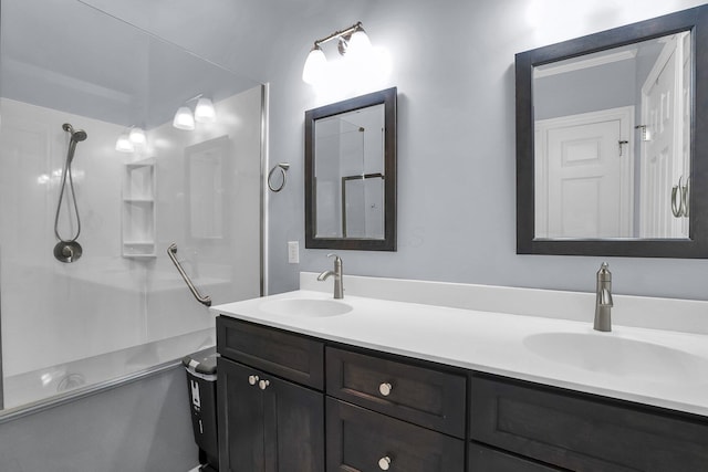 4887 Rays Cir, Dublin, OH 43016 - full bathroom featuring double vanity and a shower