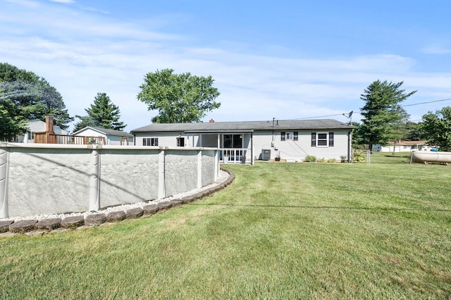 94 Fox Chase Dr, Newark, OH 43055 - back of property featuring a yard and an outdoor pool