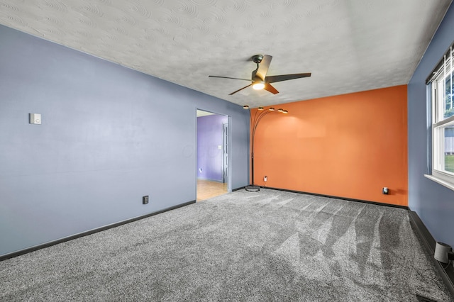 94 Fox Chase Dr, Newark, OH 43055 - carpeted empty room featuring ceiling fan and a textured ceiling