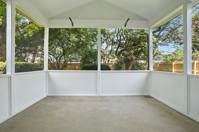 5975 Meadowsglen Dr, Dublin, OH 43017 - unfurnished sunroom with lofted ceiling