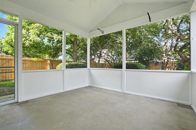 5975 Meadowsglen Dr, Dublin, OH 43017 - unfurnished sunroom with lofted ceiling