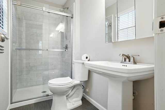 5975 Meadowsglen Dr, Dublin, OH 43017 - bathroom featuring toilet and a shower stall