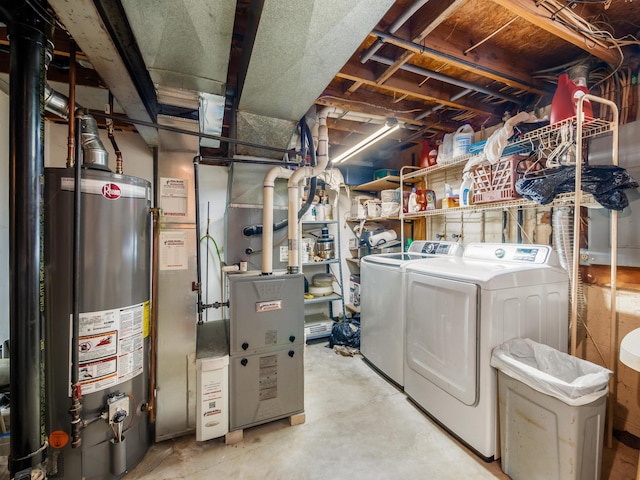2883 Castlebrook Ave, Hilliard, OH 43026 - unfinished below grade area with gas water heater and washing machine and clothes dryer