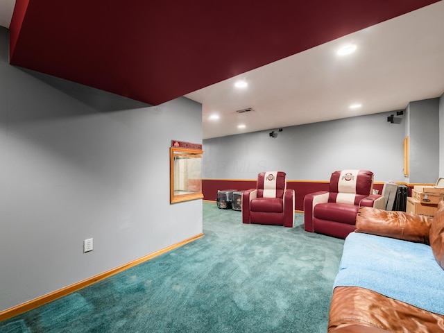 2883 Castlebrook Ave, Hilliard, OH 43026 - carpeted cinema room featuring recessed lighting and baseboards