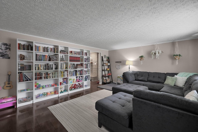1418 Clemens Pl, Reynoldsburg, OH 43068 - living room featuring a textured ceiling and wood finished floors
