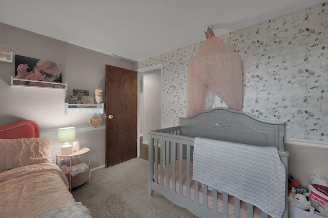 1418 Clemens Pl, Reynoldsburg, OH 43068 - carpeted bedroom featuring wallpapered walls