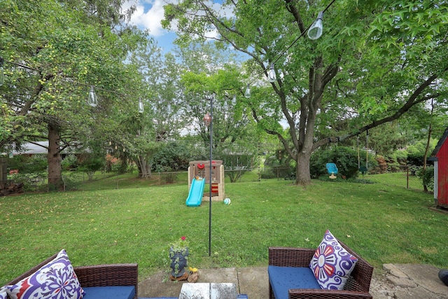 1418 Clemens Pl, Reynoldsburg, OH 43068 - fenced backyard featuring a playground