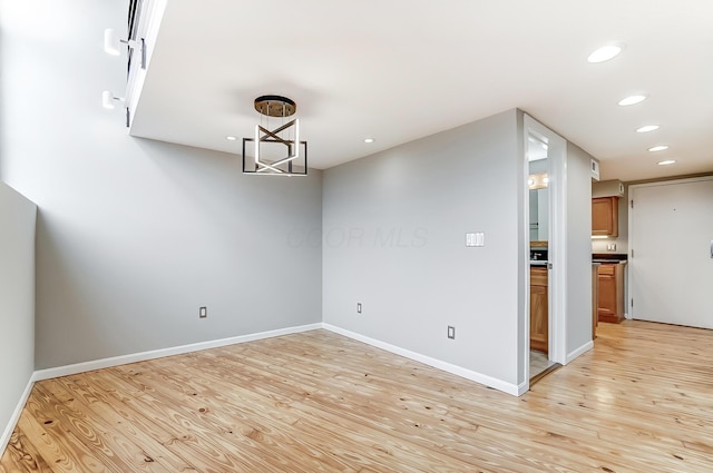 444 N Front St Unit 312, Columbus, OH 43215 - empty room with light wood-type flooring and recessed lighting