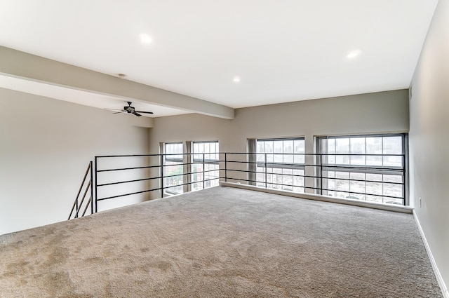 444 N Front St Unit 312, Columbus, OH 43215 - carpeted empty room with ceiling fan and recessed lighting