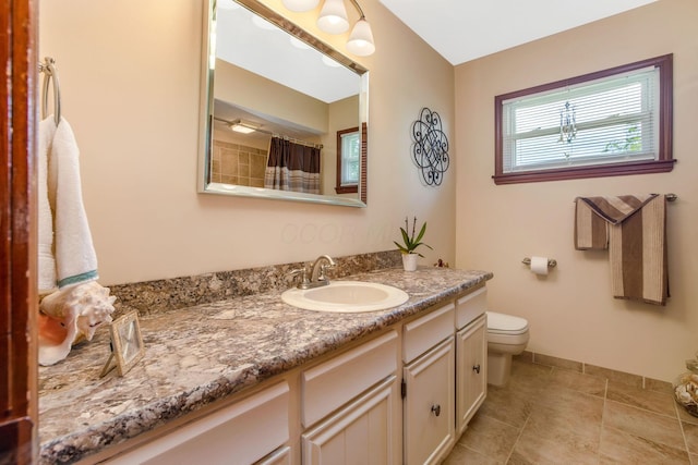 3251 Old Mill Rd NE, Lancaster, OH 43130 - full bathroom featuring vanity, curtained shower, and tile patterned flooring