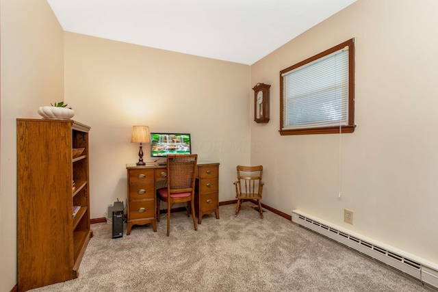 3251 Old Mill Rd NE, Lancaster, OH 43130 - office area with baseboard heating and light carpet