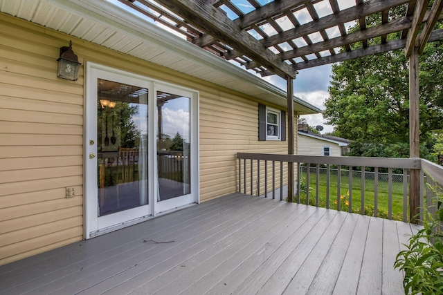 3251 Old Mill Rd NE, Lancaster, OH 43130 - wooden deck featuring a pergola and a lawn