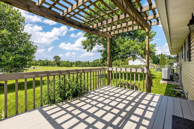3251 Old Mill Rd NE, Lancaster, OH 43130 - deck with a pergola and a lawn