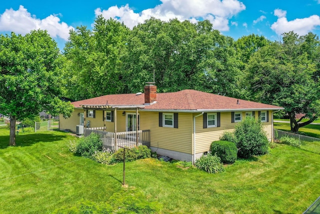 3251 Old Mill Rd NE, Lancaster, OH 43130 - back of house with a chimney