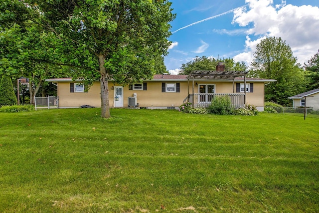 3251 Old Mill Rd NE, Lancaster, OH 43130 - rear view of property featuring a pergola and a chimney