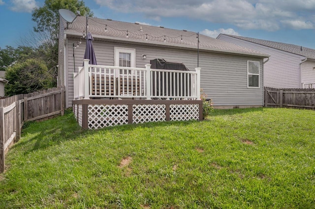 2621 Edencreek Ln, Columbus, OH 43207 - rear view of house featuring a deck, a fenced backyard, and crawl space