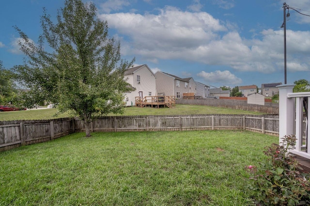 2621 Edencreek Ln, Columbus, OH 43207 - fenced backyard featuring a wooden deck and a residential view