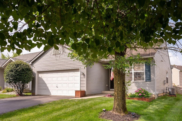 2621 Edencreek Ln, Columbus, OH 43207 - view of front of property featuring asphalt driveway, a front lawn, and a garage