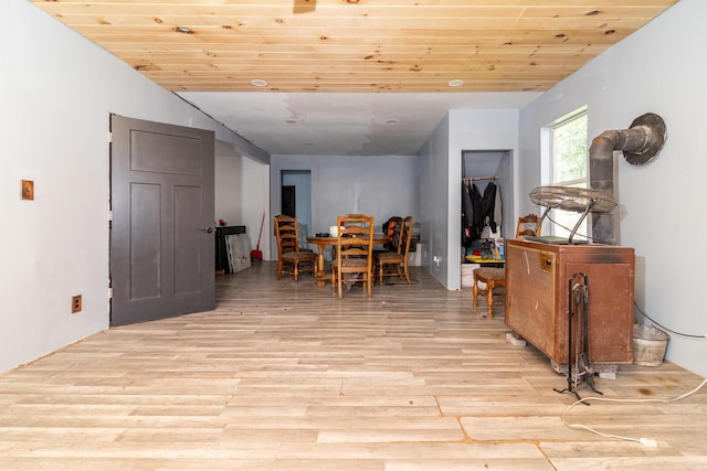 324 Quarry St, Marion, OH 43302 - dining area featuring light wood-style flooring and wooden ceiling