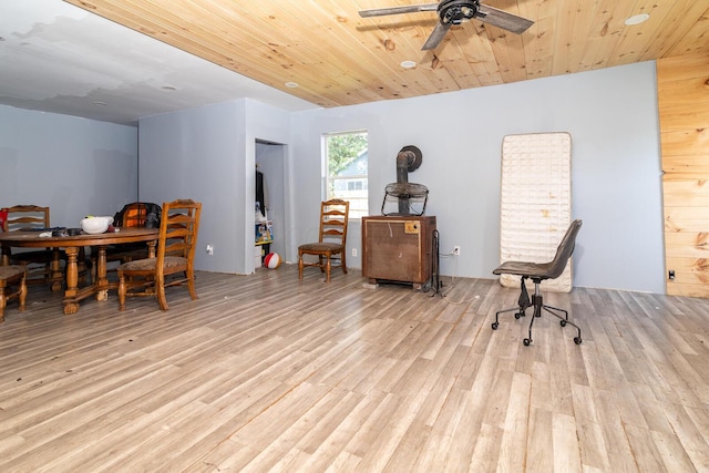 324 Quarry St, Marion, OH 43302 - office space featuring wood finished floors, ceiling fan, and wooden ceiling