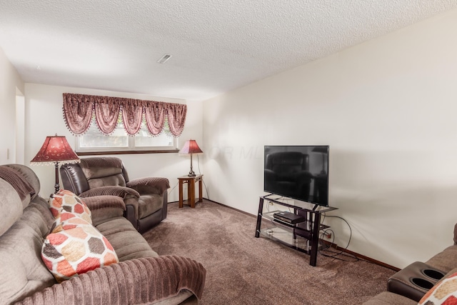 229 Danbury Rd, West Jefferson, OH 43162 - living room with carpet floors and a textured ceiling