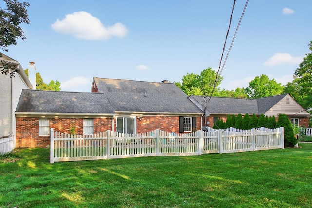 4368 Airendel Ct, Columbus, OH 43220 - rear view of house featuring brick siding, a chimney, and a shingled roof
